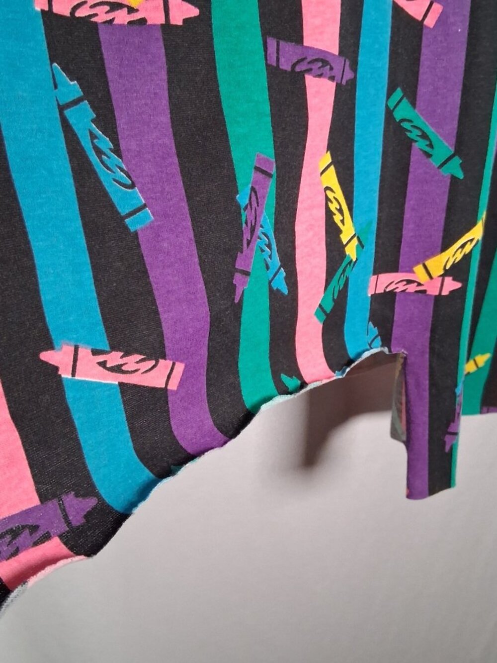 Vintage 90s Crayon Stripe Sewing Fabric Material Knit Stutz Horowitz Sew 55x61" - Picture 15 of 16